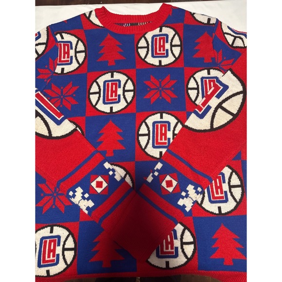 NBA Los Angeles Clippers Ugly Christmas Sweater Holiday Pullover Size L - Picture 3 of 3
